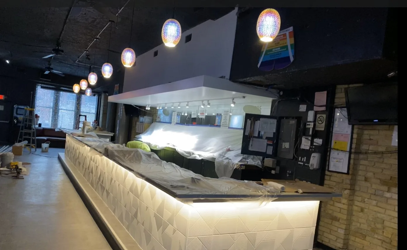Counter bar lighting installation